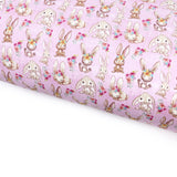Hop, Hop Little Bunny Lux Premium Printed Bow Fabric