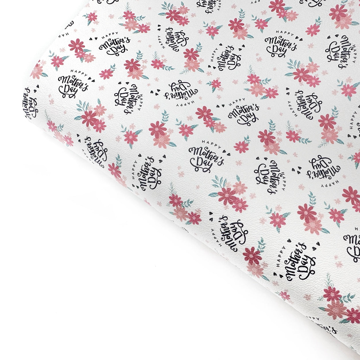Happy Mothers Day Floral Premium Faux Leather Fabric Sheets - Eliza Henri
