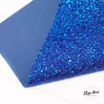 True Royal Blue Lux Premium Chunky Glitter Fabric - Eliza Henri