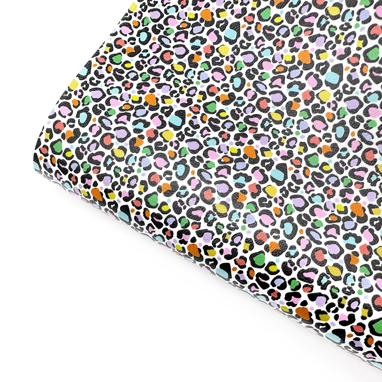 Rainbow Leopard Mini Premium Faux Leather Fabric Sheets - Eliza Henri
