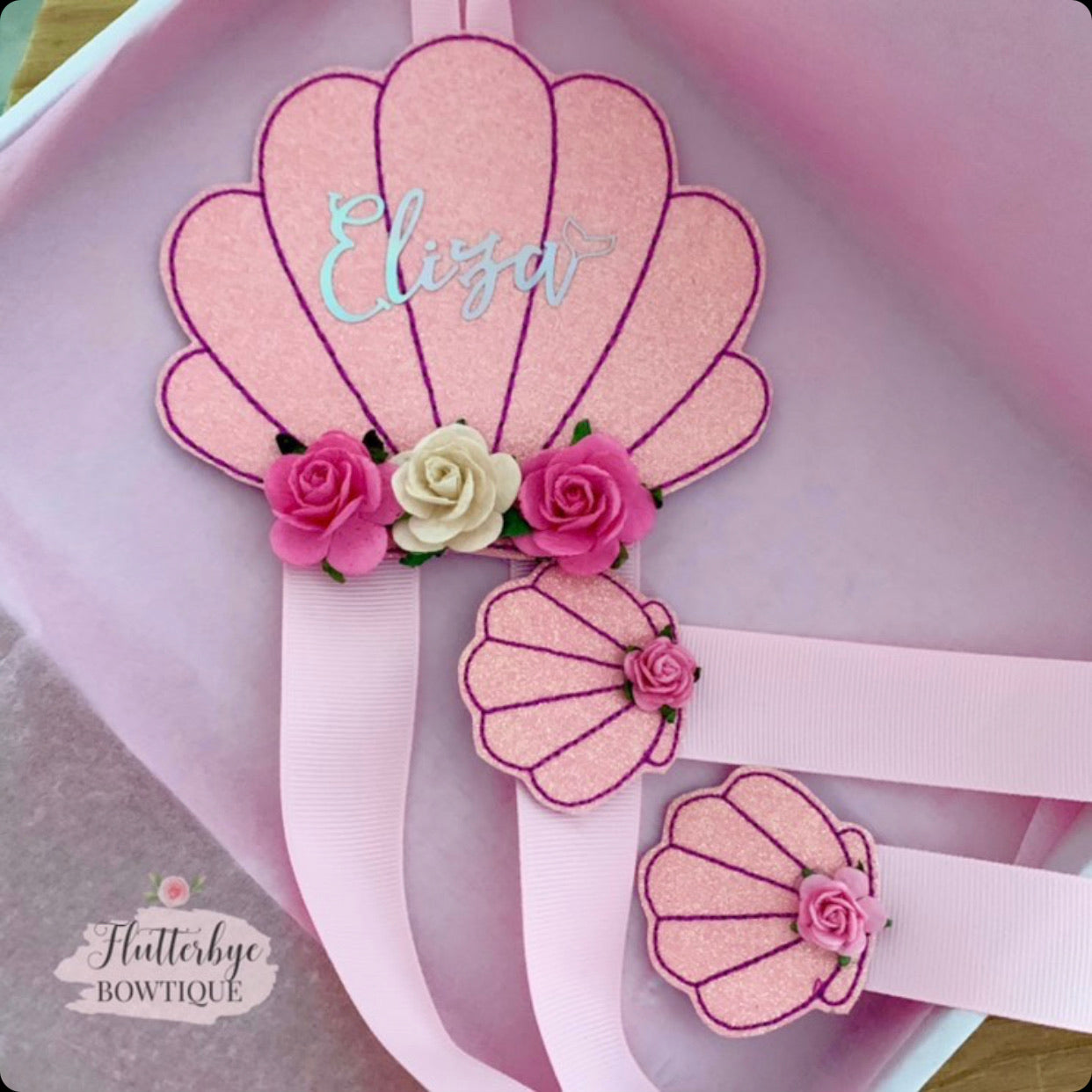 Make your own Bow Holder- DIY Mermaid Shell Bow Holder Felties - Eliza Henri