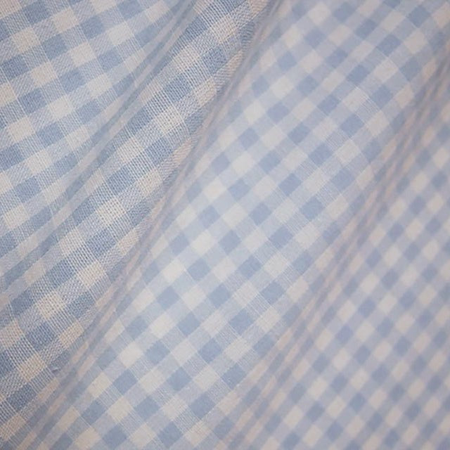 Sky Blue 1/4'' Gingham Cotton Fabric - Eliza Henri