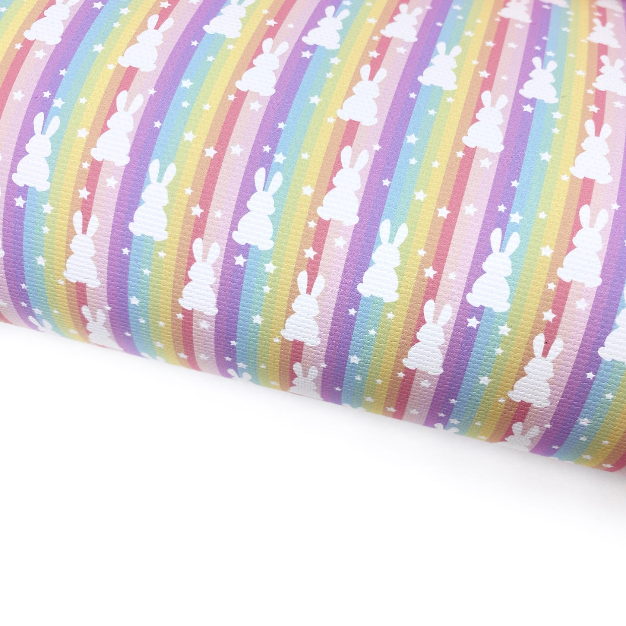 Rainbow Bunny Stripe Lux Premium Printed Bow Fabrics - Eliza Henri