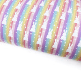 Rainbow Bunny Stripe Lux Premium Printed Bow Fabrics - Eliza Henri