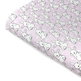 Pretty Pink White Bunny Tails Premium Faux Leather Fabric Sheets