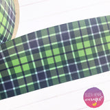 Green & Navy Blue Tartan Grosgrain Ribbon 2'' or 3'' - Eliza Henri