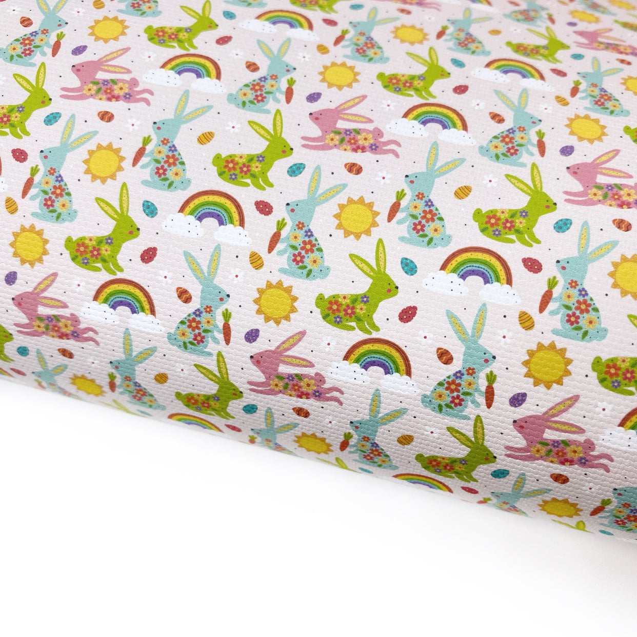 Flower Power Bunnies Lux Premium Printed Bow Fabrics - Eliza Henri