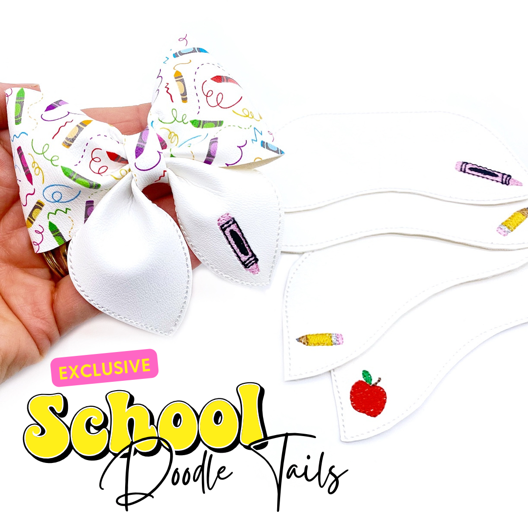 EH Party Pinch School Faux Leather Doodle Tails- DIY Bow Tails 3.5” - Eliza Henri