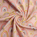 Peach Rainbow Doodles Cotton Jersey - Eliza Henri