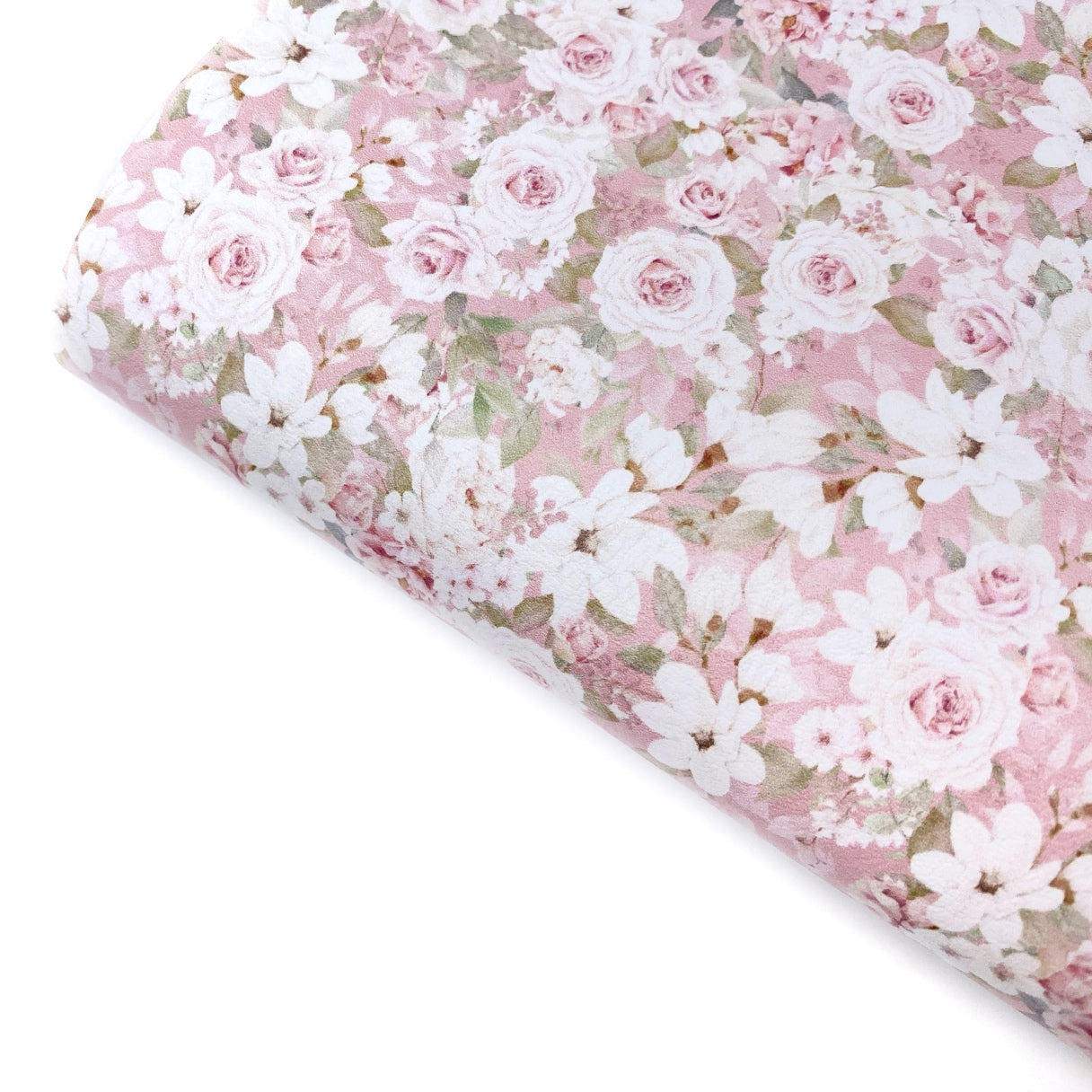 Dusky Delicate Roses Premium Faux Leather Fabric Sheets - Eliza Henri
