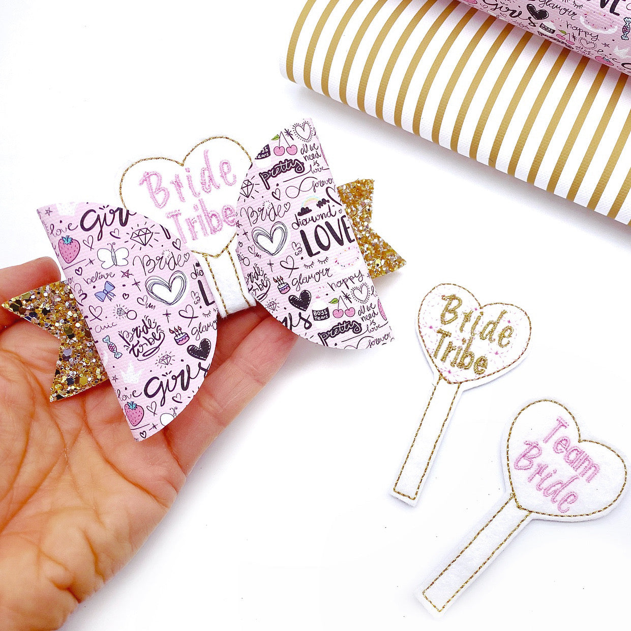 Bridal Heart Pop Up Bow Centre Felties - Eliza Henri