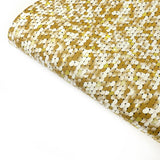 Pale Gold Sequins Premium Faux Leather Fabric Sheets - Eliza Henri