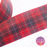 Red & Black Tartan Grosgrain Ribbon 2'' or 3'' - Eliza Henri