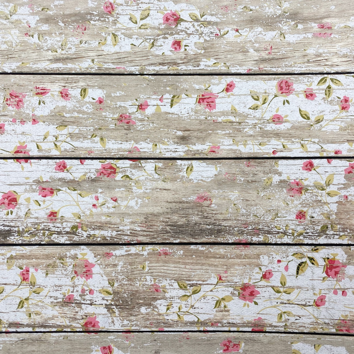 Vintage Floral Wood Effect Canvas Photography Background - Eliza Henri