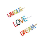 Dream, Love, Unique Rainbow Diamanté Silver/Gold Slide Clip - Eliza Henri