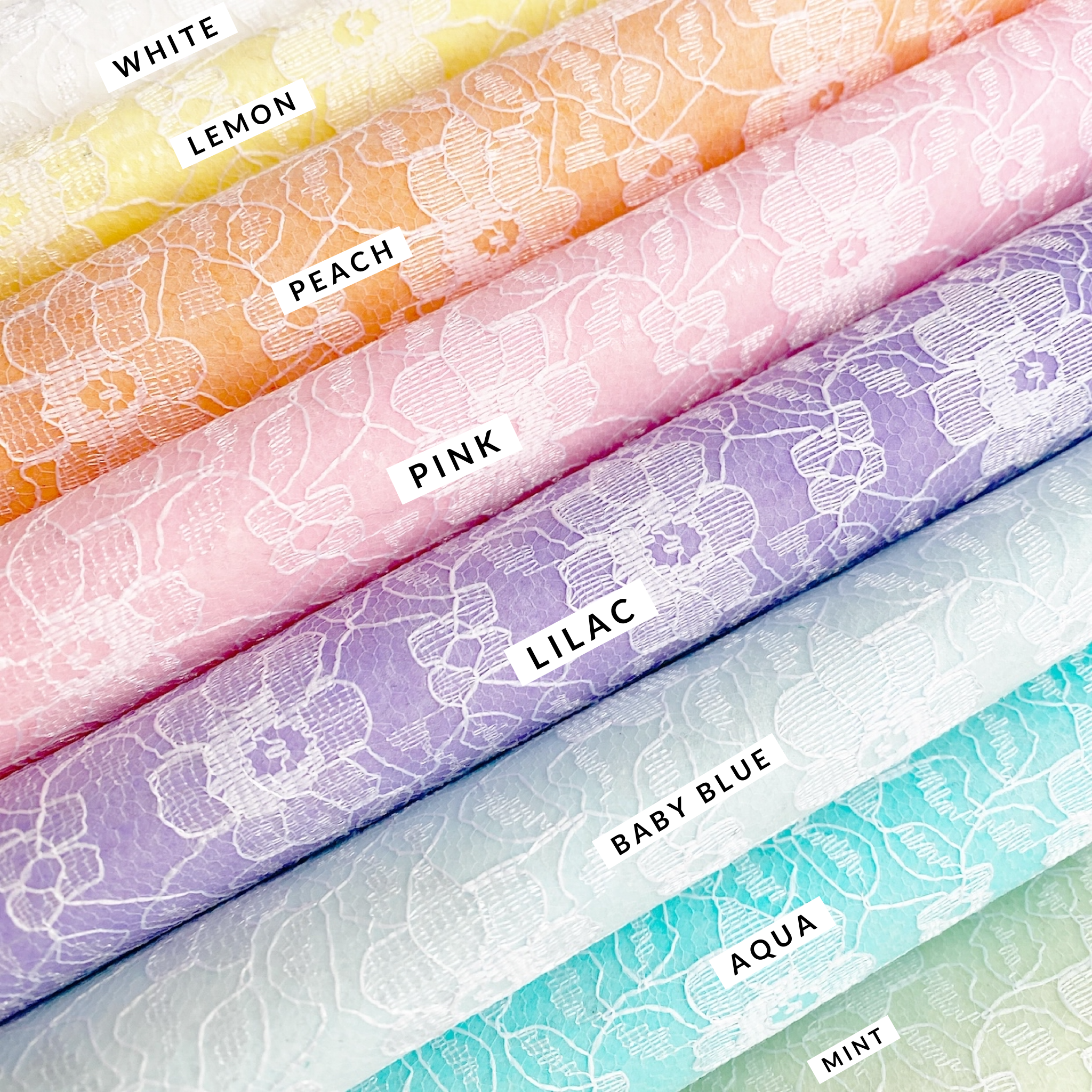 Felt backed Floral Pastel Lace Fabrics - Eliza Henri