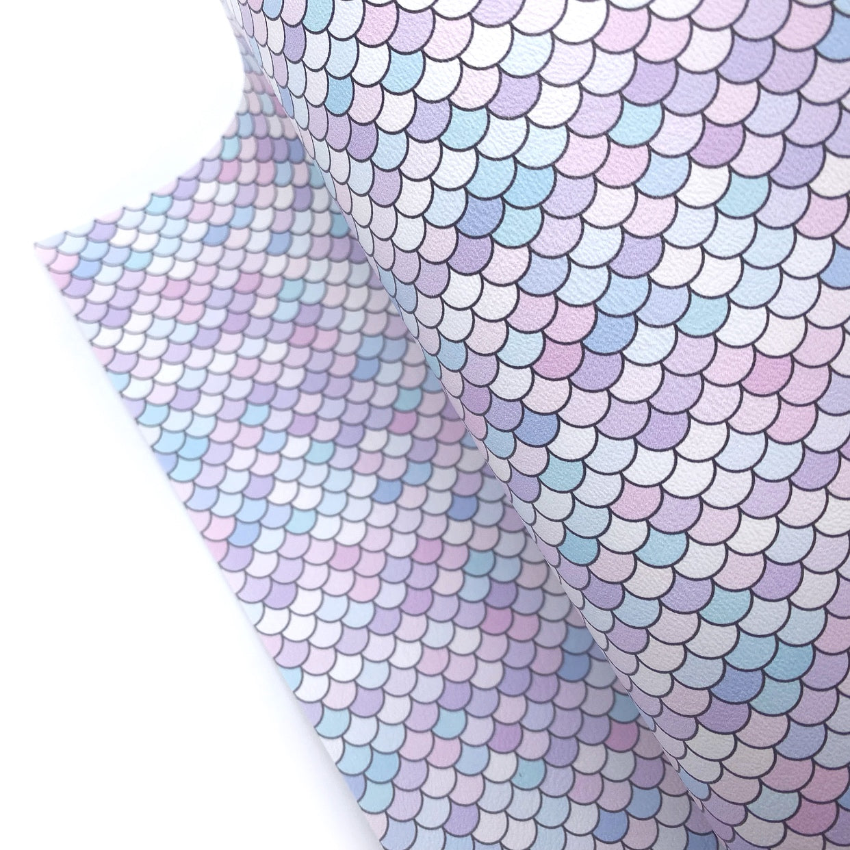 Bubblegum Mermaid Scales Premium Faux Leather Fabric Sheets - Eliza Henri