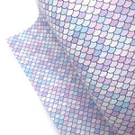 Bubblegum Mermaid Scales Premium Faux Leather Fabric Sheets - Eliza Henri
