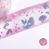 Mermaid Foiled Holographic Grosgrain Ribbon 3'' - Eliza Henri