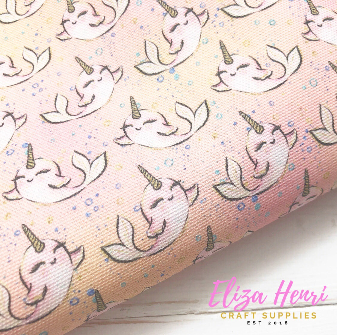 New Narwhal Besties Peach Standard Fabric Felt - Eliza Henri