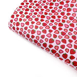 Pink Strawberry Party Premium Faux Leather Fabric Sheets - Eliza Henri