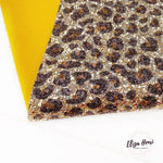 Let’s go Brown Leopard Lux Premium Chunky Glitter Fabric - Eliza Henri