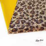 Let’s go Brown Leopard Lux Premium Chunky Glitter Fabric - Eliza Henri