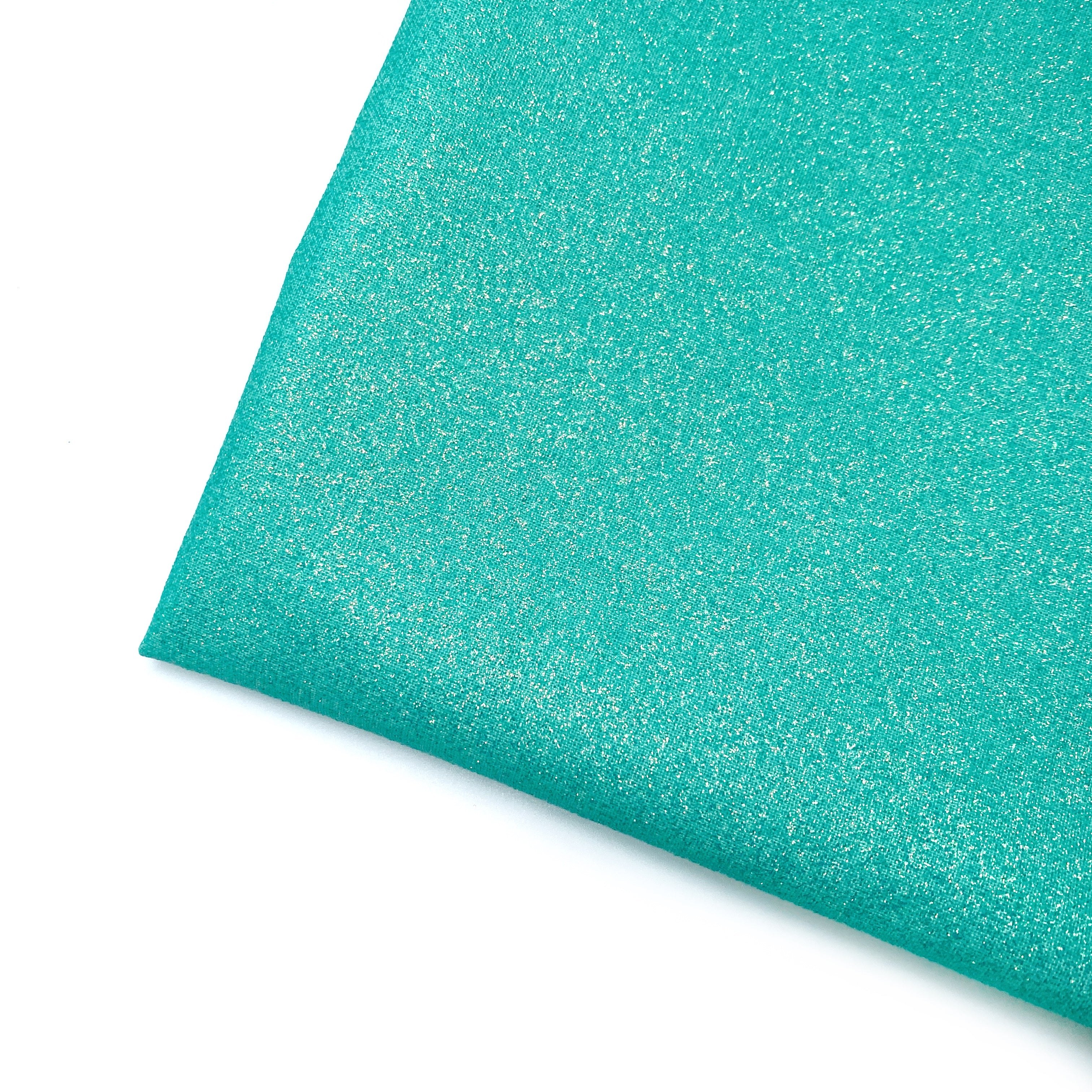 Aqua Crystal Glitter Cotton Fabric - Eliza Henri