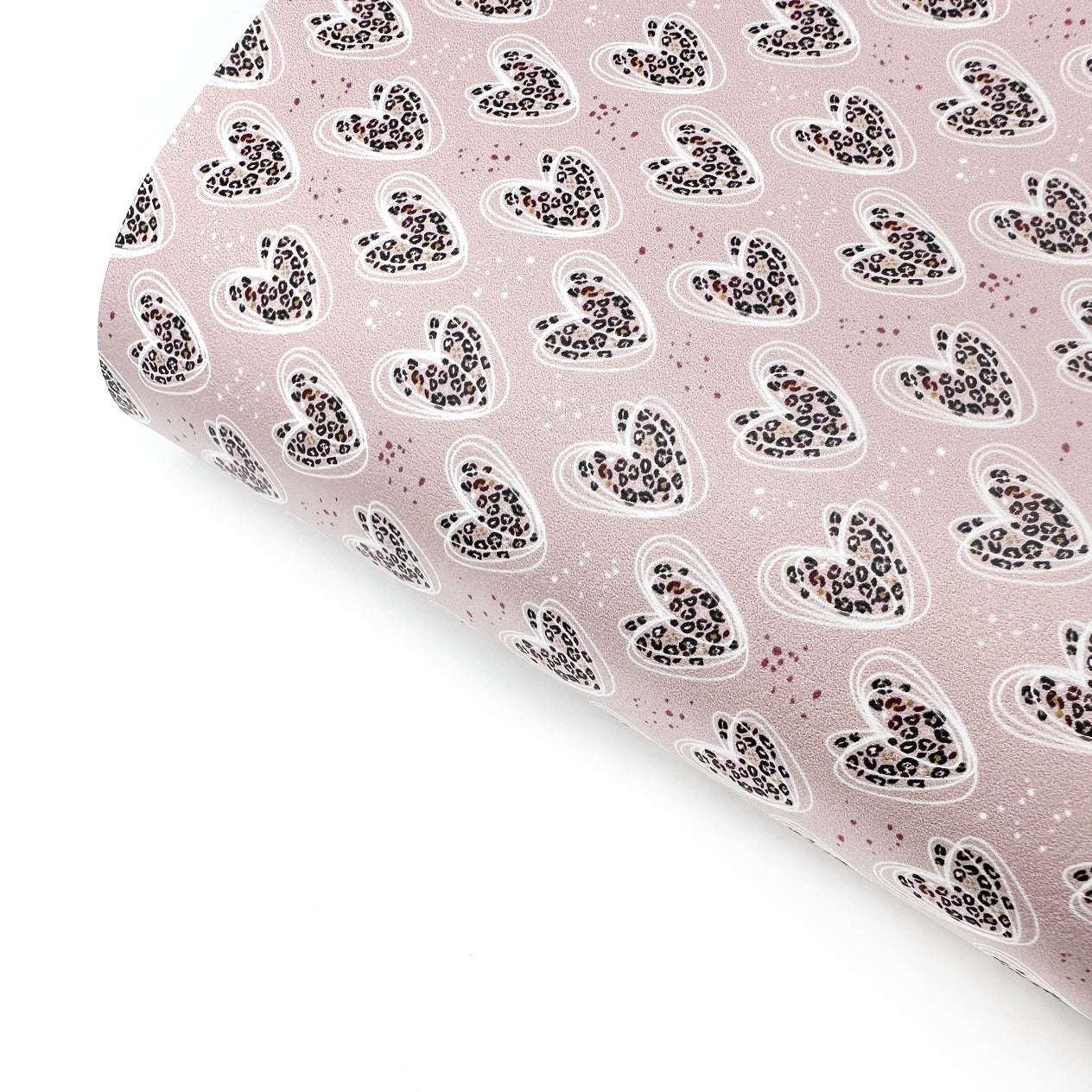 Leopard Hearts Premium Faux Leather Fabric Sheets - Eliza Henri