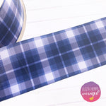 Navy, Blue & White Tartan Grosgrain Ribbon 2'' or 3'' - Eliza Henri