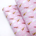 Pink Aeroplanes Premium Faux Leather Fabric Sheets - Eliza Henri