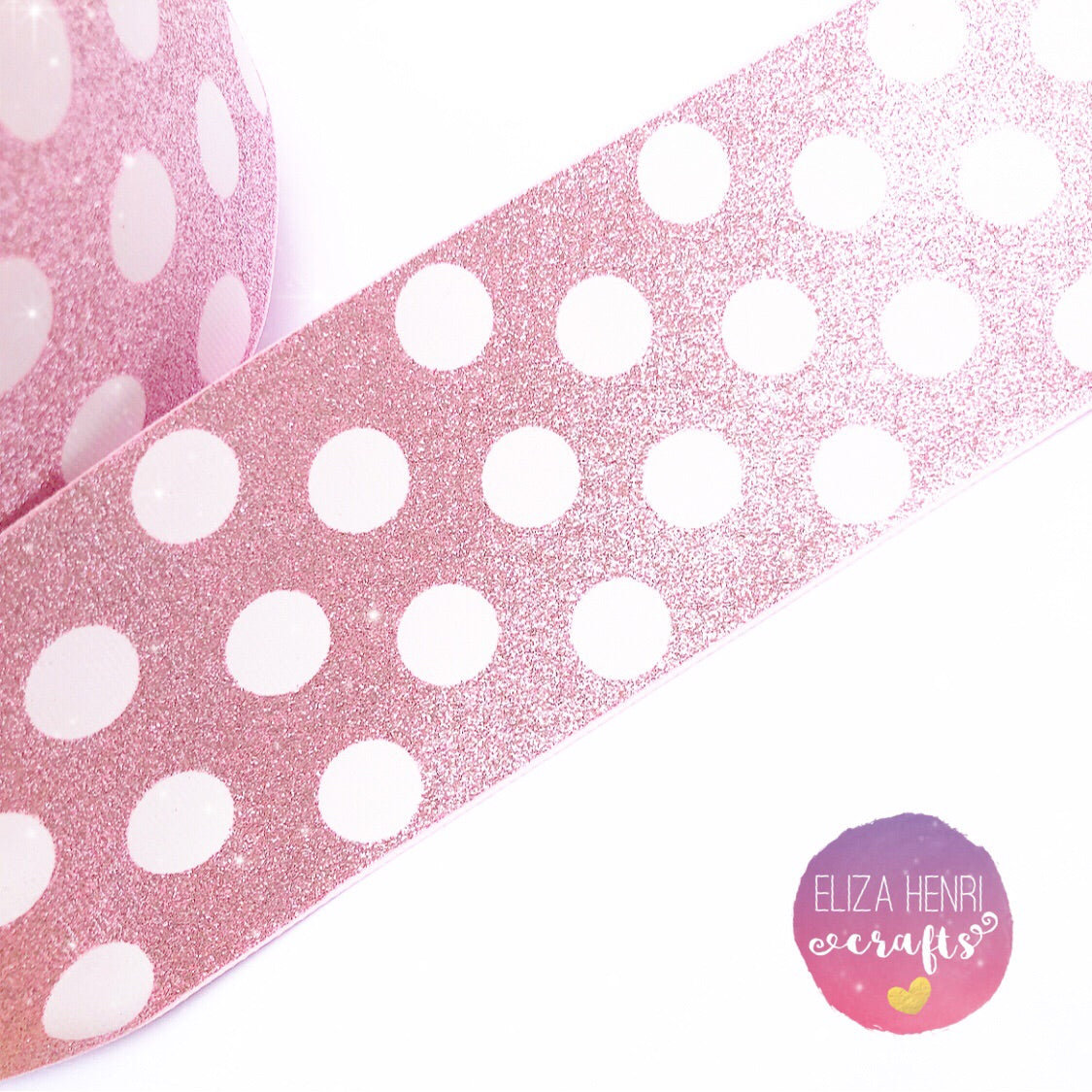 Polka dot spotty Glitter Grosgrain Ribbons 3'' - Eliza Henri