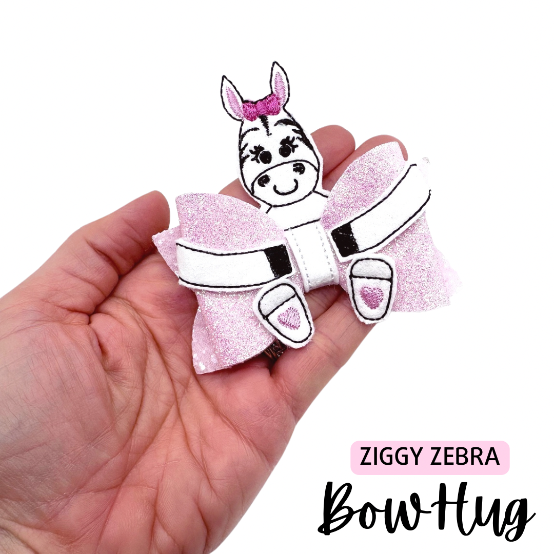Ziggy Zebra Bow Hug Wrap Around & Pops Feltie Set - Eliza Henri
