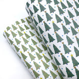Little Cute Christmas Trees Premium Faux Leather Fabric Sheets