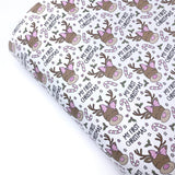 My First Christmas Girlie Reindeers Premium Faux Leather Fabric Sheets