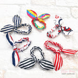 Bright Patterned Top Knot Scrunchies