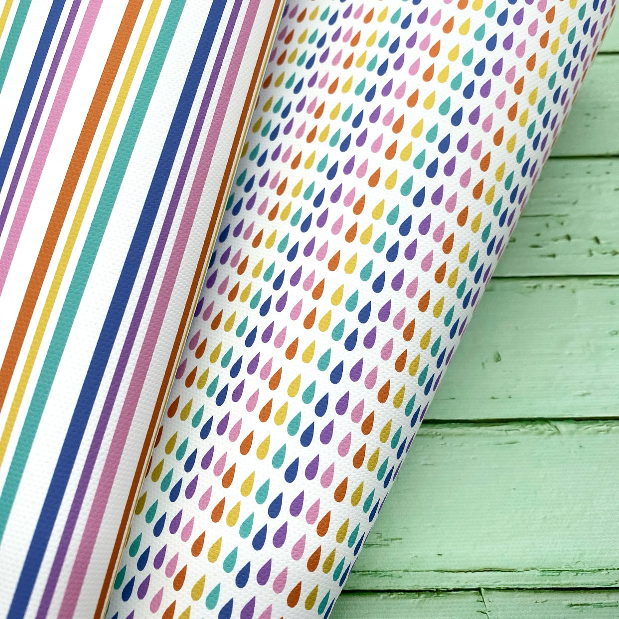 Rainbow Showers Lux Premium Printed Bow Fabric - Eliza Henri
