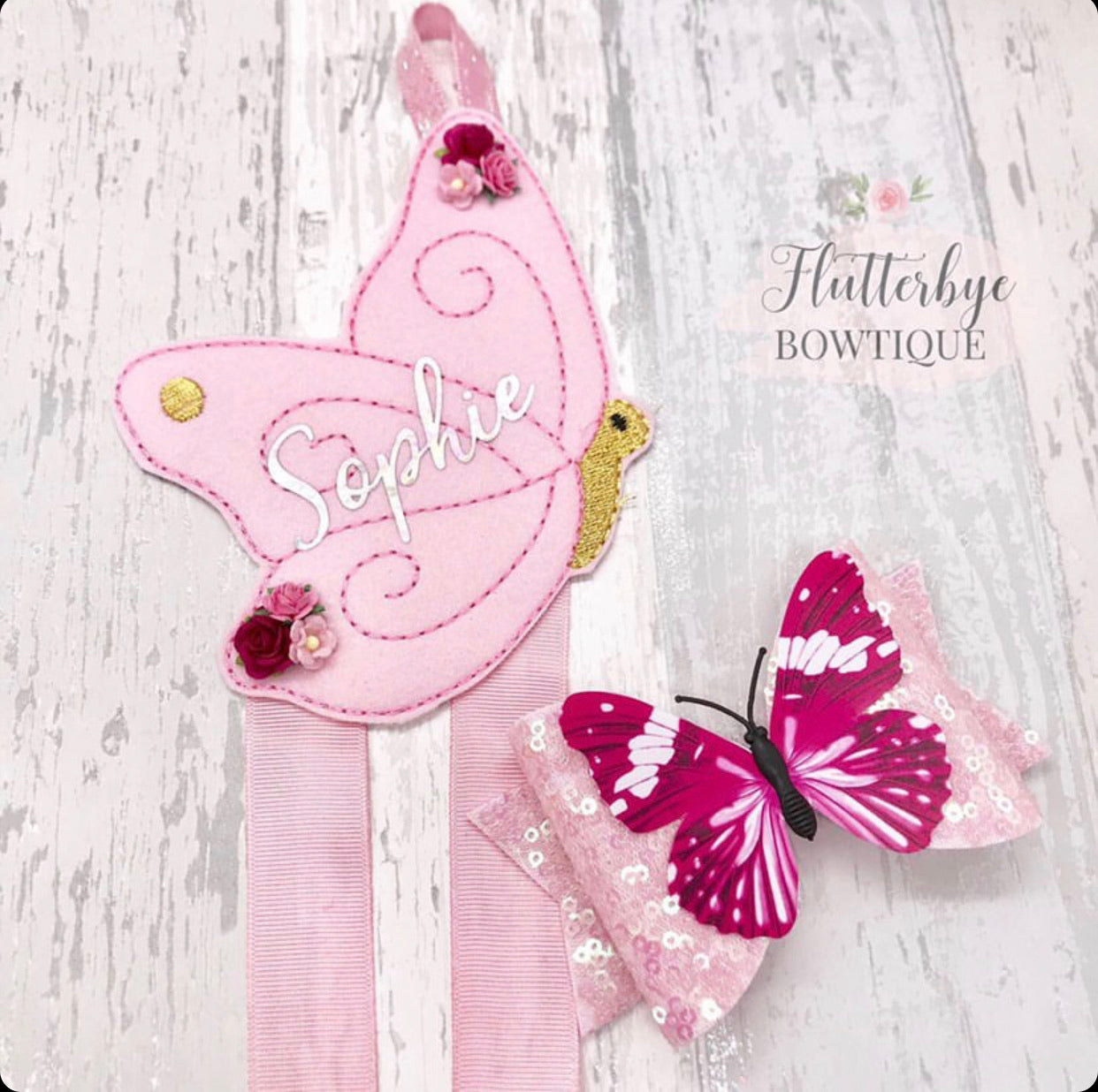 Make your own Bow Holder- DIY Butterfly Bow Holder Felties - Eliza Henri