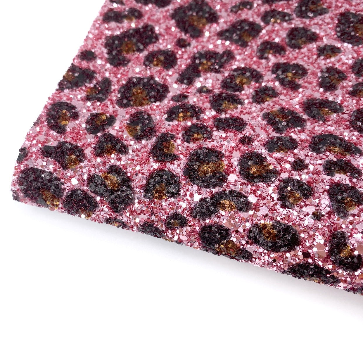 Perfect Pink Leopard Lux Premium Chunky Glitter Fabric - Eliza Henri