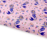 Little Miss Mermaids Pink Lux Premium Canvas Bow Fabrics - Eliza Henri