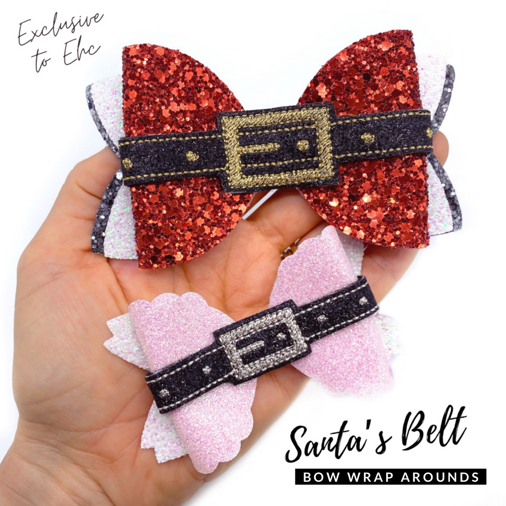 Glittery Santa Belt Bow Wrap Arounds - Eliza Henri