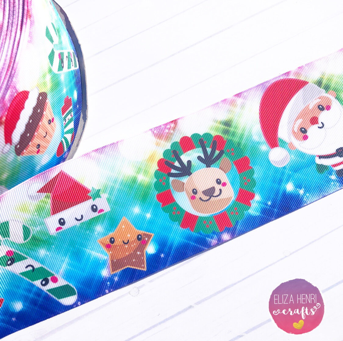 Kawaii Christmas Grosgrain Ribbon 2'' or 3'' - Eliza Henri