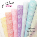Felt backed Floral Pastel Lace Fabrics - Eliza Henri