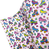 Roller Disco Party Premium Faux Leather Fabric Sheets - Eliza Henri