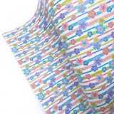 Hawaii Floral Stripe Premium Faux Leather Fabric Sheets - Eliza Henri