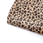 Taupe Brown Leopard Print Premium Faux Leather Fabric Sheets - Eliza Henri