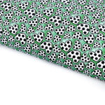 Football Hearts Green Lux Premium Printed Bow Fabric - Eliza Henri
