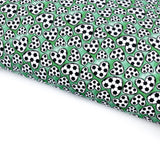 Football Hearts Green Lux Premium Printed Bow Fabric - Eliza Henri