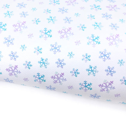 Frozen Snowflakes Lux Premium Canvas Bow Fabrics