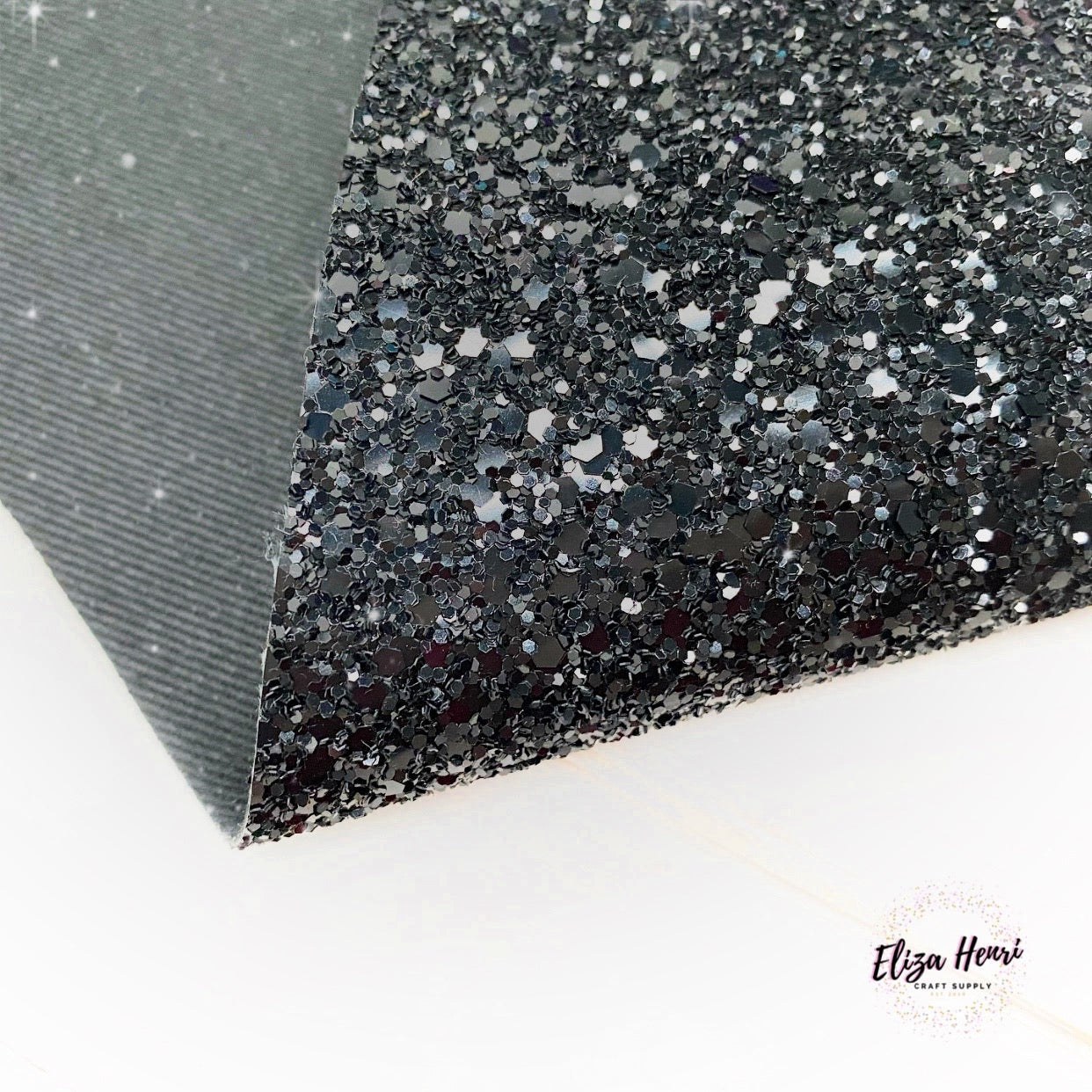 Black Widow Lux Premium Chunky Glitter Fabric - Eliza Henri
